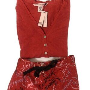 Victorias Secret Valentines 2 pc Pajamas set XS Red shorts